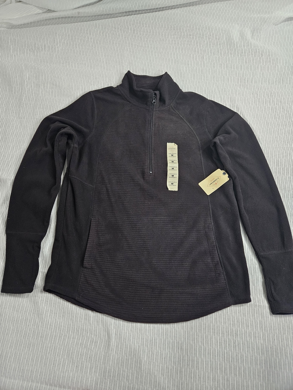 St. John's Bay Men's Black Quarter-Zip Sweater